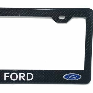 Ford License Frame Gray Text Color Logos Exotic Carbon Fiber