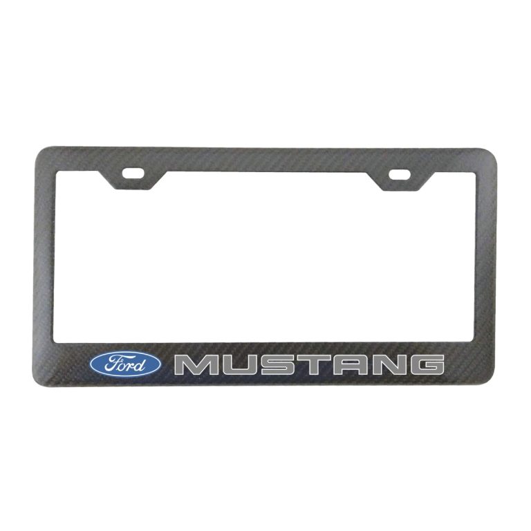 Ford Mustang Frame Ford Logo and Gray Text Exotic Carbon Fiber