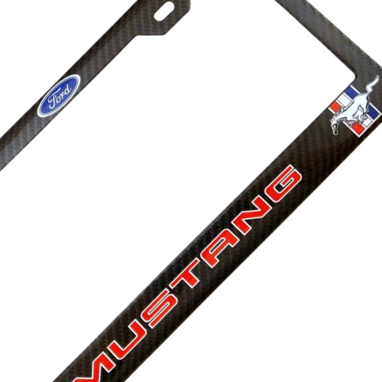 Ford Mustang Frame Red Stallion Logo Exotic Carbon Fiber
