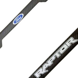 Ford Raptor License Frame Silver Text Exotic carbon Fiber