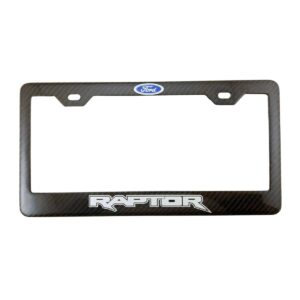 Ford Raptor License Frame Silver Text Exotic carbon Fiber