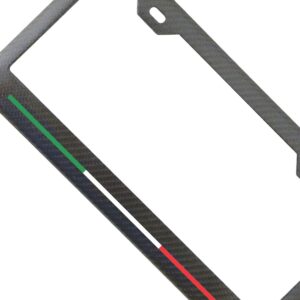 Italy Flag License Frame Tricolor Stripe 2 Hole Exotic Carbon Fiber