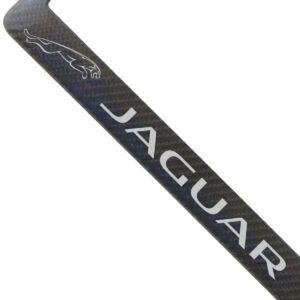 Jaguar License Frame Silver Shaded Logos Exotic Carbon Fiber
