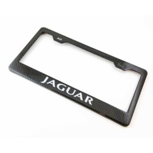 Jaguar License Frame Silver Text Only Exotic Carbon Fiber