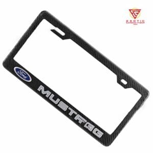 LP043z_Mustang_Gray_Text_Ford_Logo_Plate_Frame