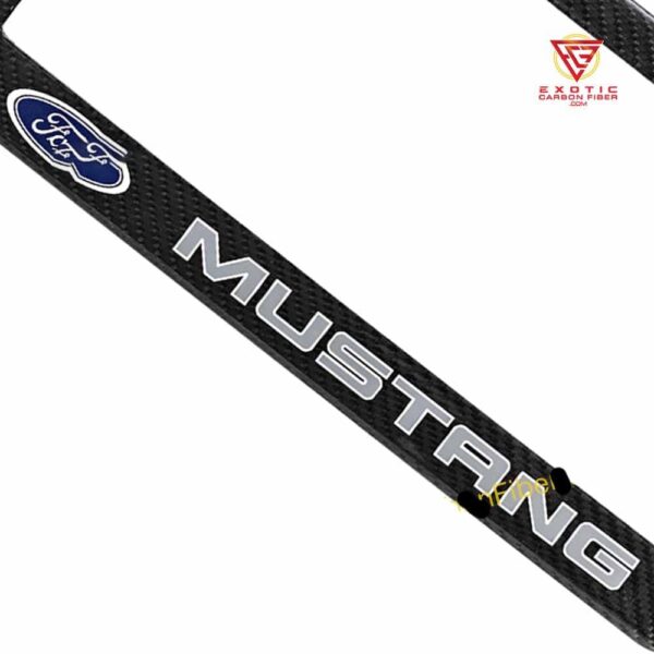 LP043zb_Mustang_Gray_Text_Ford_Logo_Plate_Frame