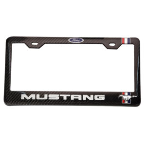 Ford Mustang Frame Silver Stallion Logo Exotic Carbon Fiber