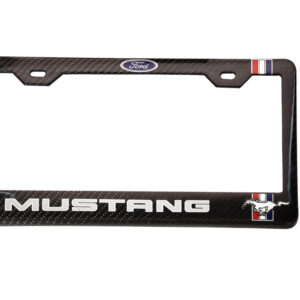 Ford Mustang Frame Silver Stallion Logo Exotic Carbon Fiber