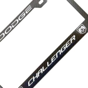 Dodge Challenger License Frame White Text Exotic Carbon Fiber