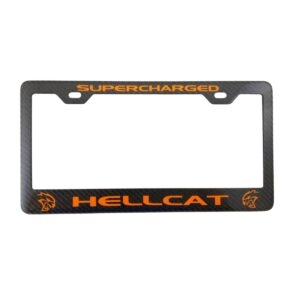 Dodge Hellcat License Frame Mango Orange Exotic Carbon Fiber