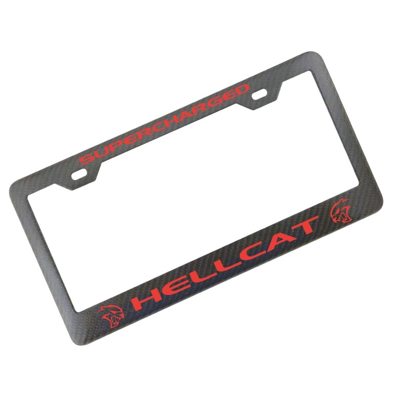 Dodge Hellcat License Frame Tor Red Exotic Carbon Fiber
