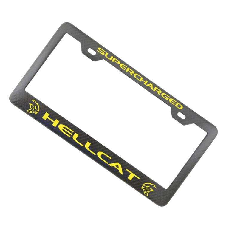 Dodge Hellcat License Frame Yellow Jacket Exotic Carbon Fiber