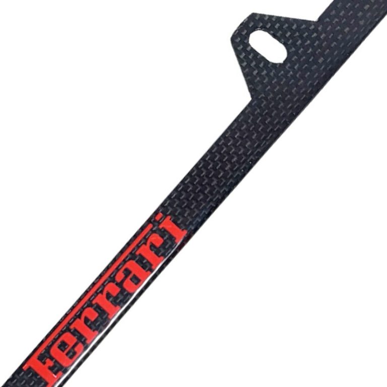 Ferrari 4H License Frame Red Cavallinos Italy Stripe Exotic Carbon Fiber