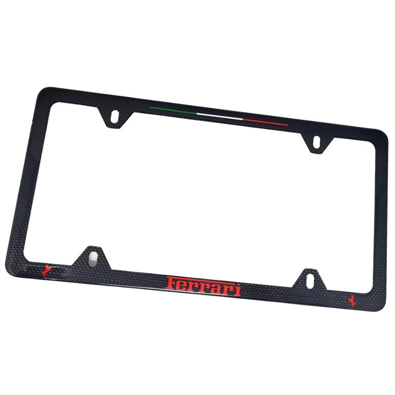Ferrari 4H License Frame Red Cavallinos Italy Stripe Exotic Carbon Fiber