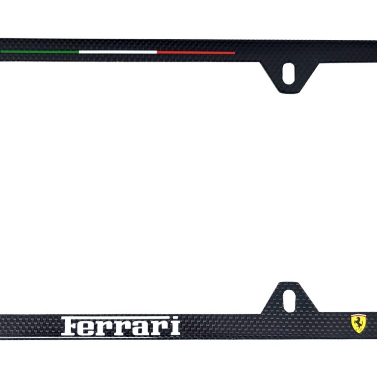 Ferrari 4H Frame Shields White Text Italy Stripe Exotic Carbon Fiber