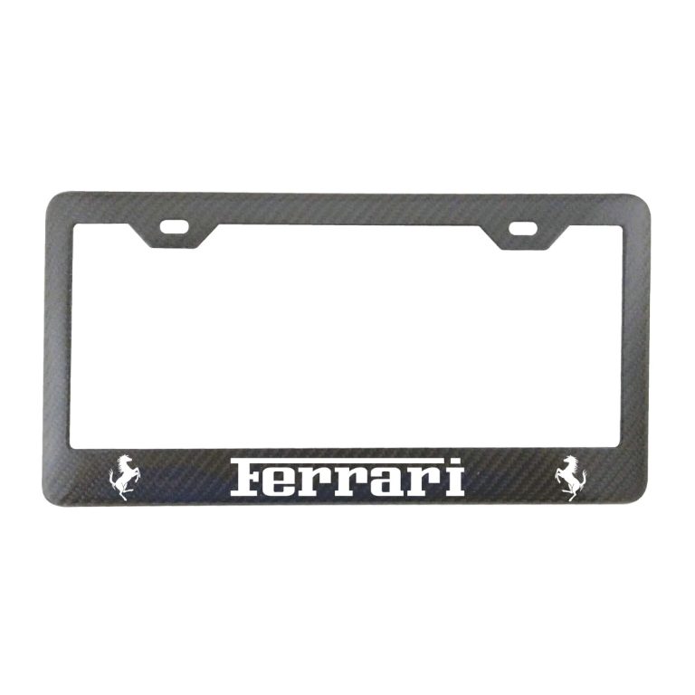 Ferrari Frame White Cavallinos and Text Exotic Carbon Fiber