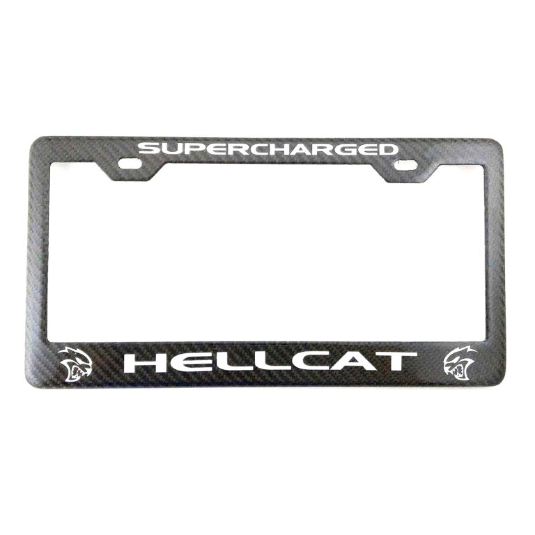Dodge Hellcat License Frame White Knuckle Exotic Carbon Fiber