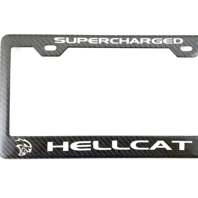 Dodge Hellcat License Frame White Knuckle Exotic Carbon Fiber
