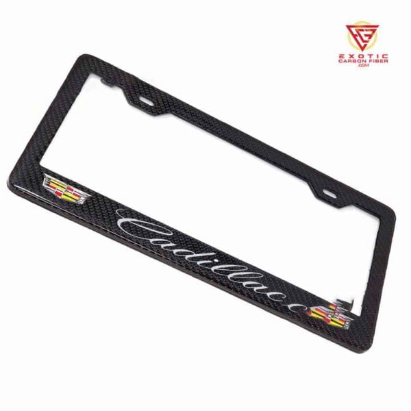 Cadillac License Frame Silver Text Modern Logo