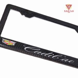 Carbon fiber Cadillac license plate frame.