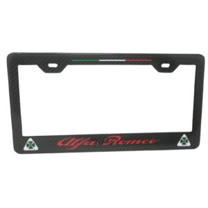 Alfa Romeo Frame Red Text and Color Logos Exotic Carbon Fiber