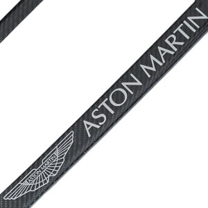 Aston Martin License Frame Silver Logo and Text Exotic Carbon Fiber