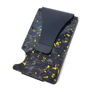 Gold Speckled Forged Carbon Fiber Credit Card Money Clip Exotic Carbon Fiber
