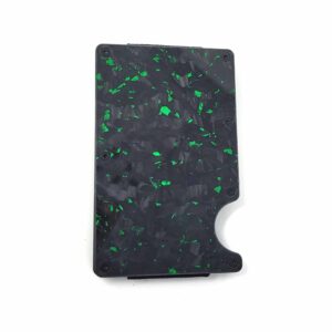 Green Speckled Forged Carbon Fiber Credit Card Money Clip Exotic Carbon Fiber