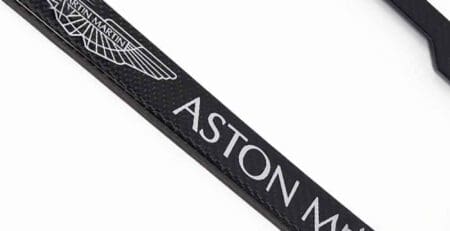 Aston Martin License Frame Silver Logo and Text