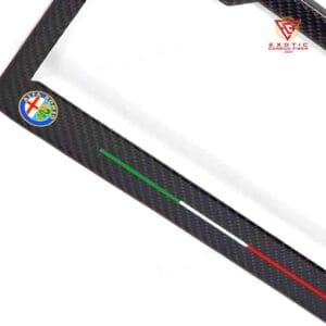 LP186zb_Alfa_Romeo_2H_Logos_Only_Italy_Stripe_Plate_Frame