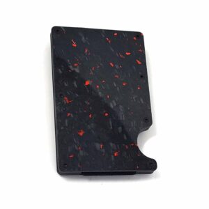 Red Speckled Forged Carbon Fiber Credit Card Money Clip Exotic Carbon Fiber