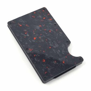 Red Speckled Forged Carbon Fiber Credit Card Money Clip Exotic Carbon Fiber