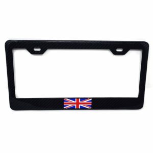 British Flag License Frame 2 Hole Exotic Carbon Fiber