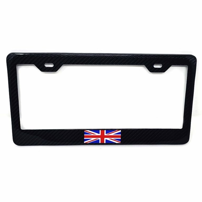 British Flag License Frame 2 Hole Exotic Carbon Fiber