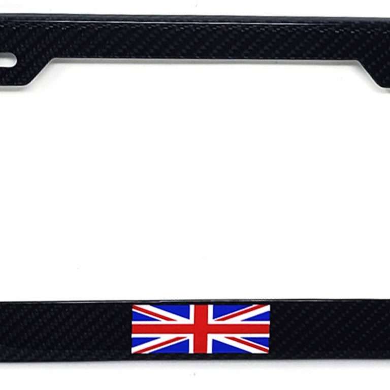 British Flag License Frame 2 Hole Exotic Carbon Fiber