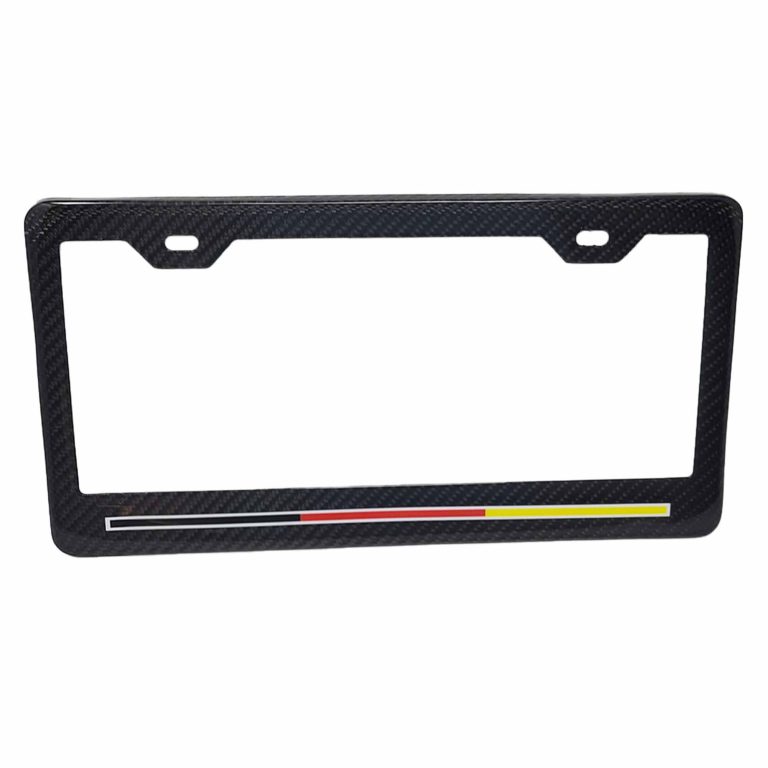 German Flag License Frame Tricolor Stripe 2 Hole Exotic Carbon Fiber