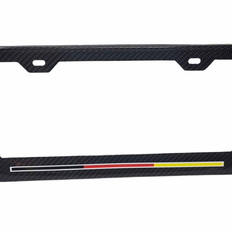 German Flag License Frame Tricolor Stripe 2 Hole Exotic Carbon Fiber