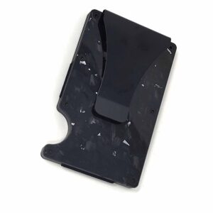 Silver Speckled Forged Carbon Fiber Credit Card Money Clip Exotic Carbon Fiber