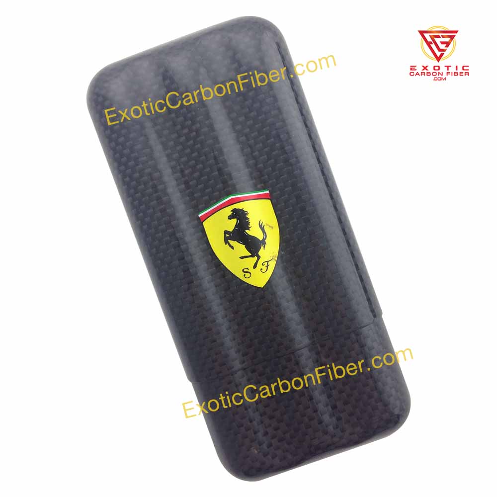 Ferrari 3 Cigar Holder Scuderia Shield - Exotic Carbon Fiber