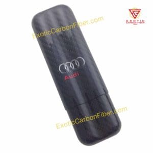 Audi 2 Cigar Holder Red Text Silver Rings