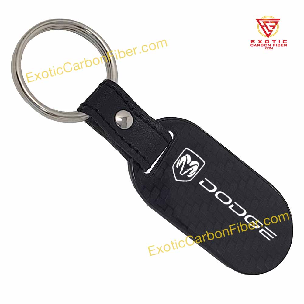 Shop Dodge Challenger Key Fob White Logo - Exotic Carbon