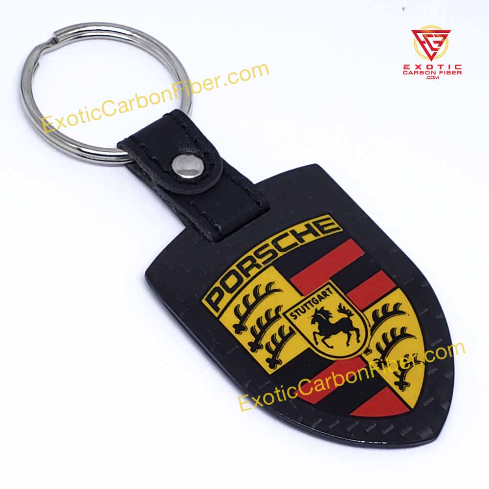 for Fiat Abarth Black Carbon Car Keychain Auto Accessories Emblem