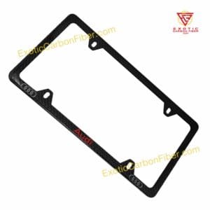 Audi 4H License Frame Red Text and Rings Bottom