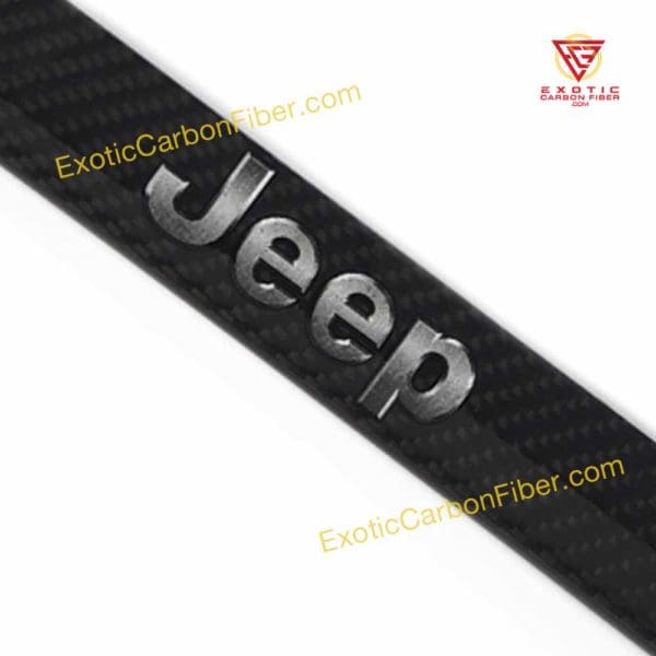 Jeep in Red 100% Real Black Carbon Fiber Tag Style Key Chain