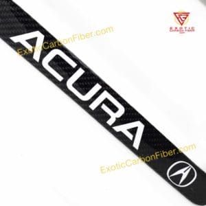 Acura License Frame White Text and Logos