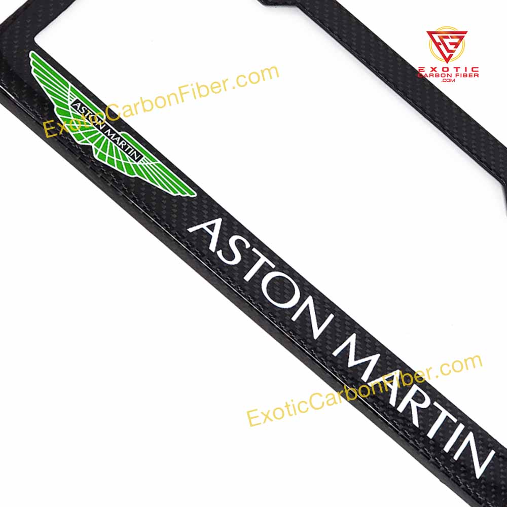 Aston Martin License Frame Green Logo White Text