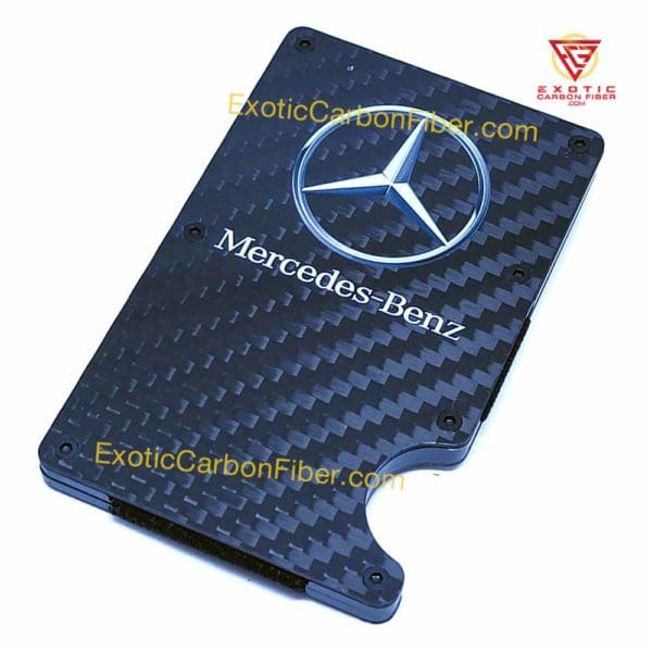Mercedes Benz Money Clip Silver Text and Logo - Exotic Carbon Fiber