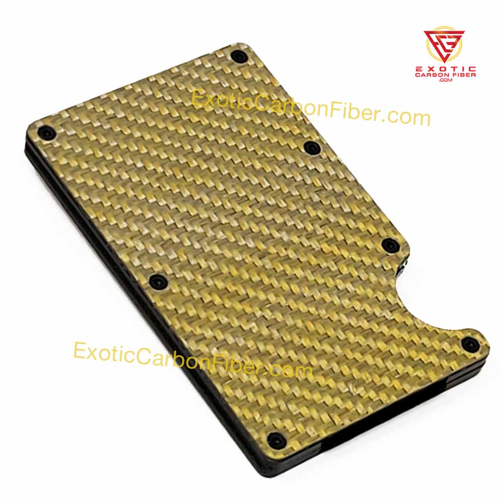 Gold Carbon Fiber Credit Card Money Clip - Exotic Carbon Fiber