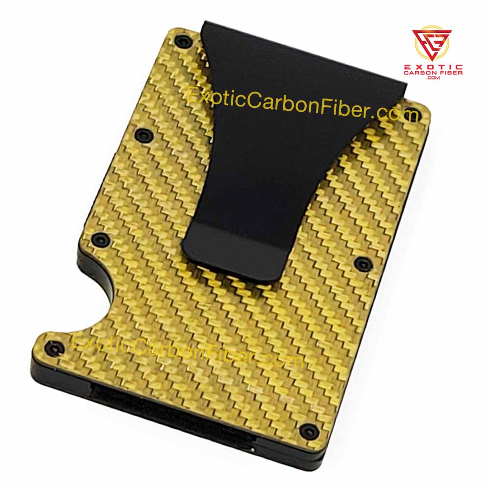 Gold Carbon Fiber Credit Card Money Clip