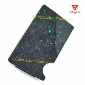 Green Speckled Forged Carbon Fiber Credit Card Money Clip